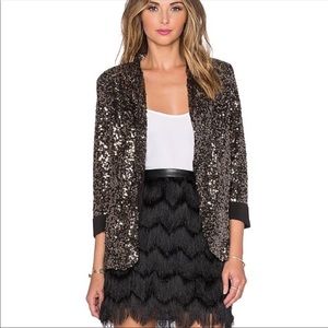 Sam Edelman sequin jacket size S gold and black
